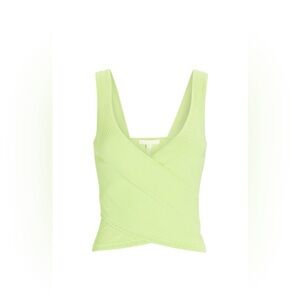 Jonathan Simkhai citron ribbed top lime green women’s tank cross top size Small